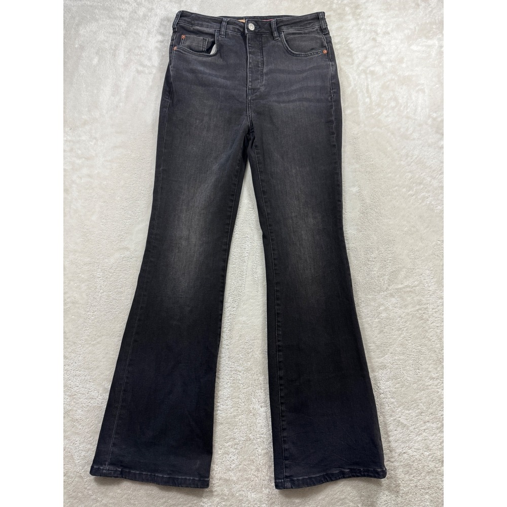 Pilcro Womens The Icon High Rise Flare Black Jeans 29 Meas: 29x31
